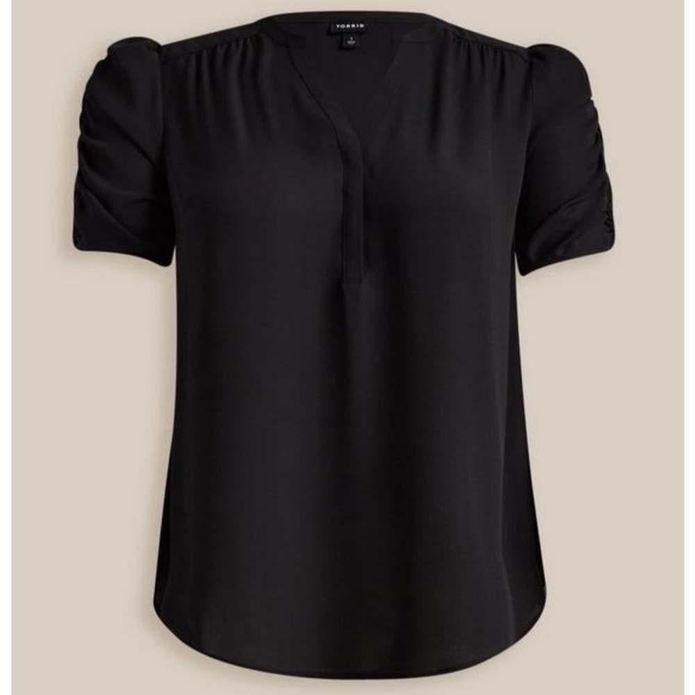Torrid Harper Georgette Ruched Short Sleeve Blouse (2X)